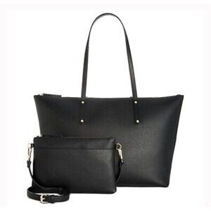 I.n.c. International Concepts Zoiey 2-1 Tote NWD Black/Silver